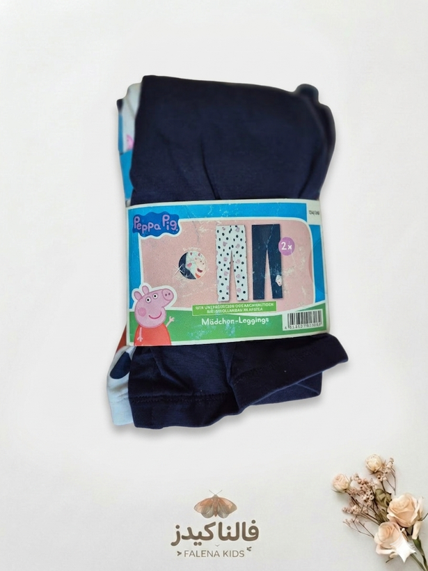 پک ۲ تایی لگ دخترانه سرمهای و سفید طرح پپاپیگ برند Peppa Pig - فالنا کیدز