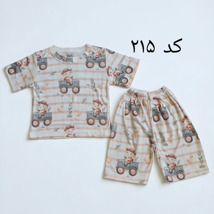 ست تیشرت و شلوارک راحتی بچگانه با طرحهای عروسکی و فانتزی مناسب کودکان ۱ تا ۵ سال