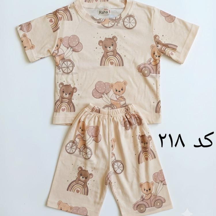 ست تیشرت و شلوارک راحتی بچگانه با طرحهای عروسکی و فانتزی مناسب کودکان ۱ تا ۵ سال